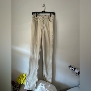 Zara Cream Trousers with Gold Button